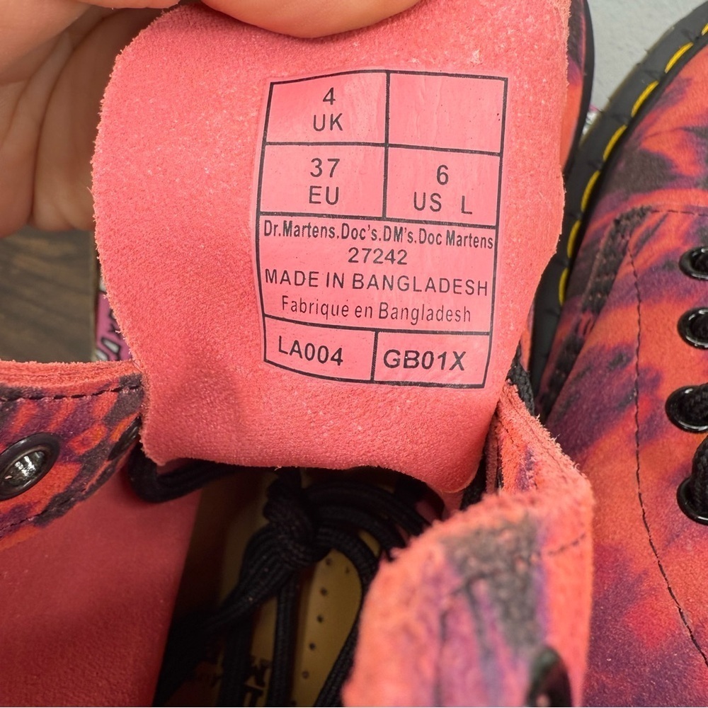 Dr. Doc Martens 1460 Pascal Tie Dye Lace Up Boot Women’s Size 6 US 27242 LA004 - Picture 7 of 11